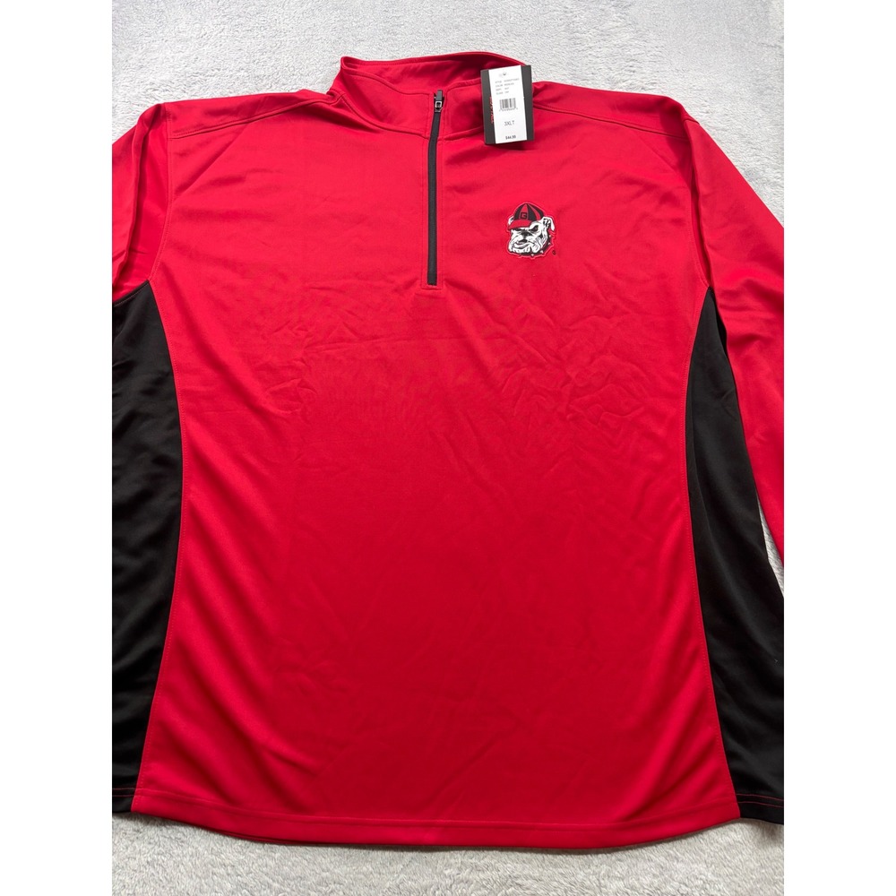 Profile‎ Varsity Georgia Bulldogs Mens 3XLT Red Black Quarter Zip Pullover NWT